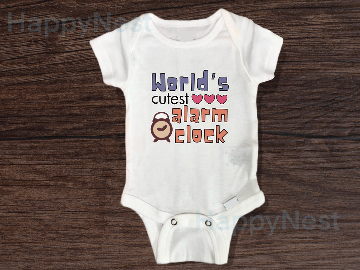 World’s cutest alarm clock baby bodysuit| cute baby bodysuit| funny baby outfit| neutral baby onesie®️