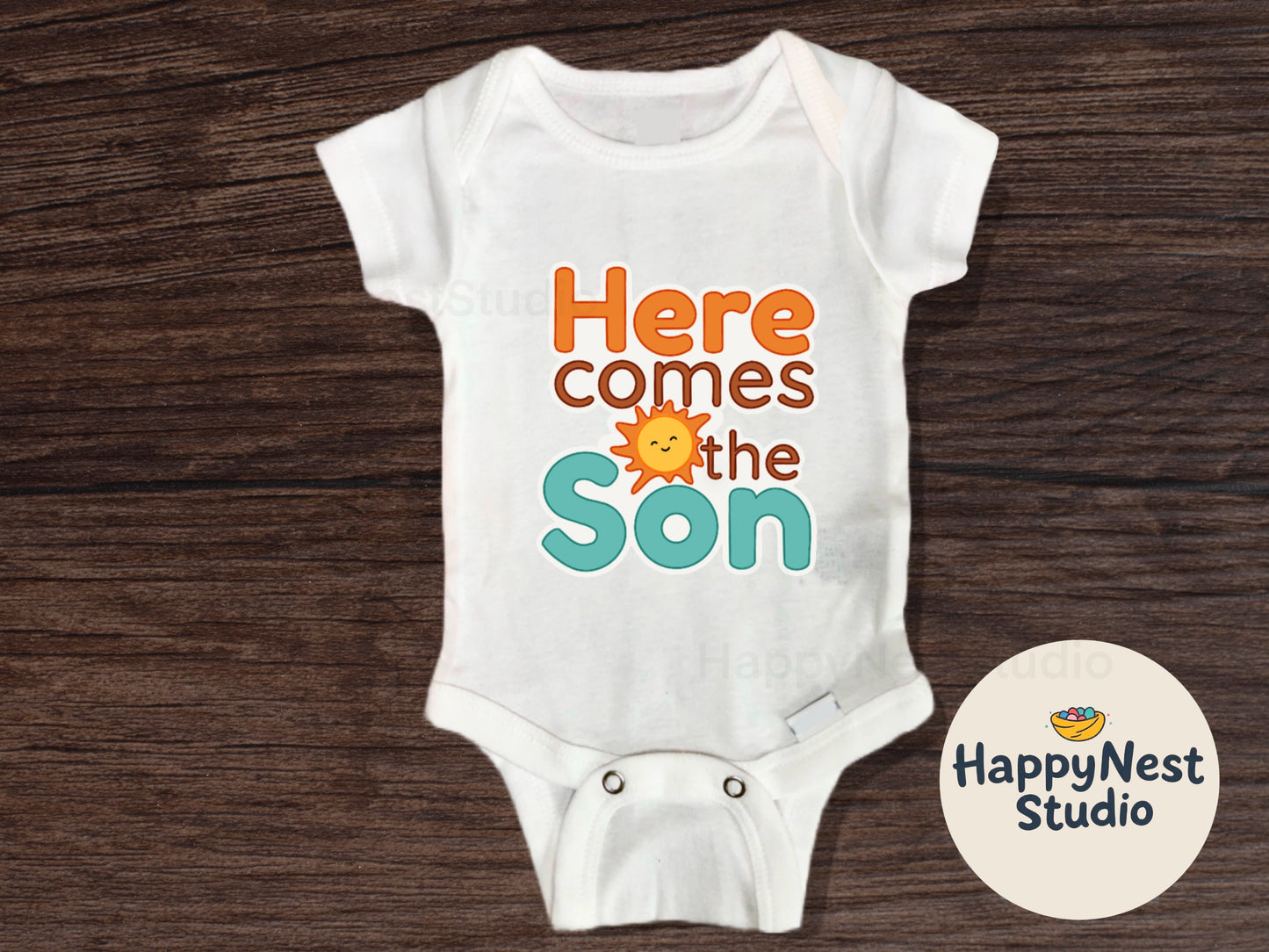 Newborn baby boy bodysuits set- boy baby shower gift set - here comes the sun