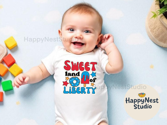 Sweet land of liberty onesie| little firecracker onesie| 4th of July baby onesie| first 4th of july| toddler 4th of July| USA onesie