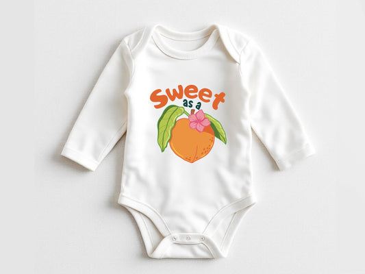 sweet as a peach baby onesie - gender neutral fruit baby clothes - fruit themed baby shower gift idea