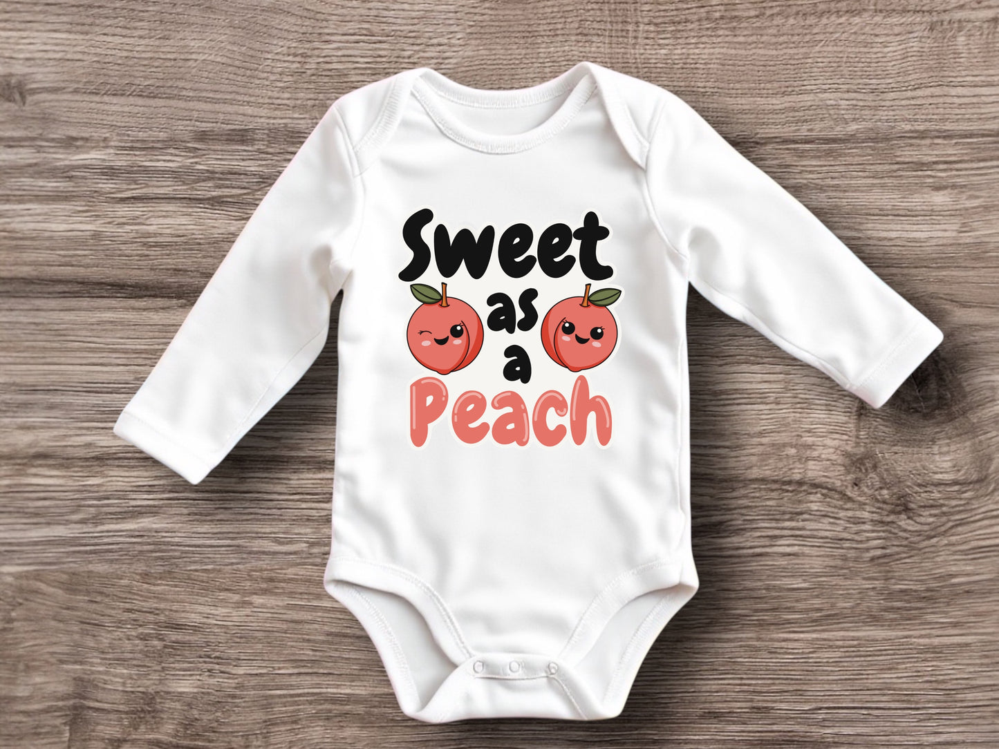 sweet as a peach baby onesie - gender neutral fruit baby clothes - fruit themed baby shower gift idea