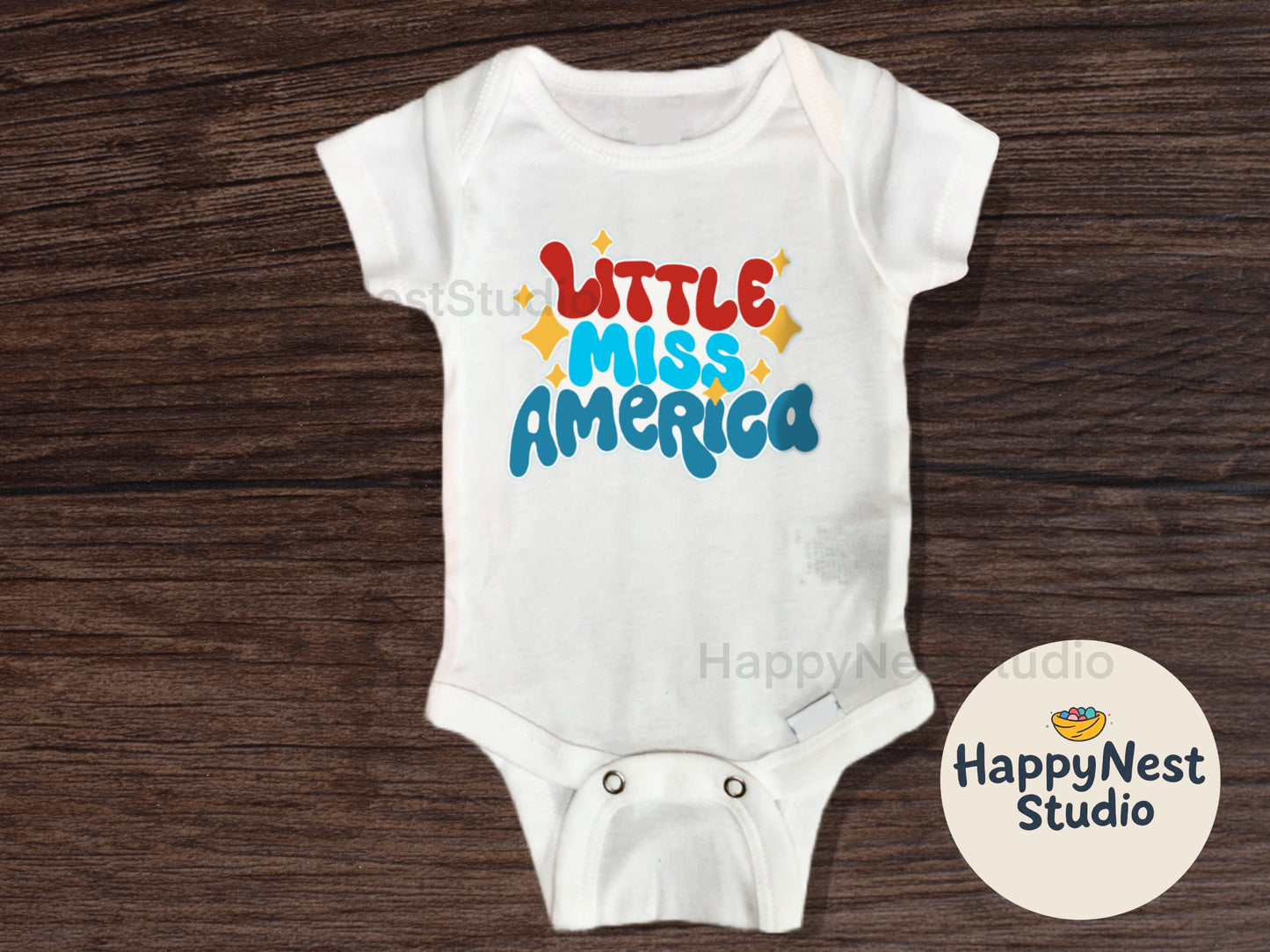 Little miss America onesie| 4th of July baby onesie |trendy 4th of july| first 4th of july| American flag onesie| red white blue baby girl