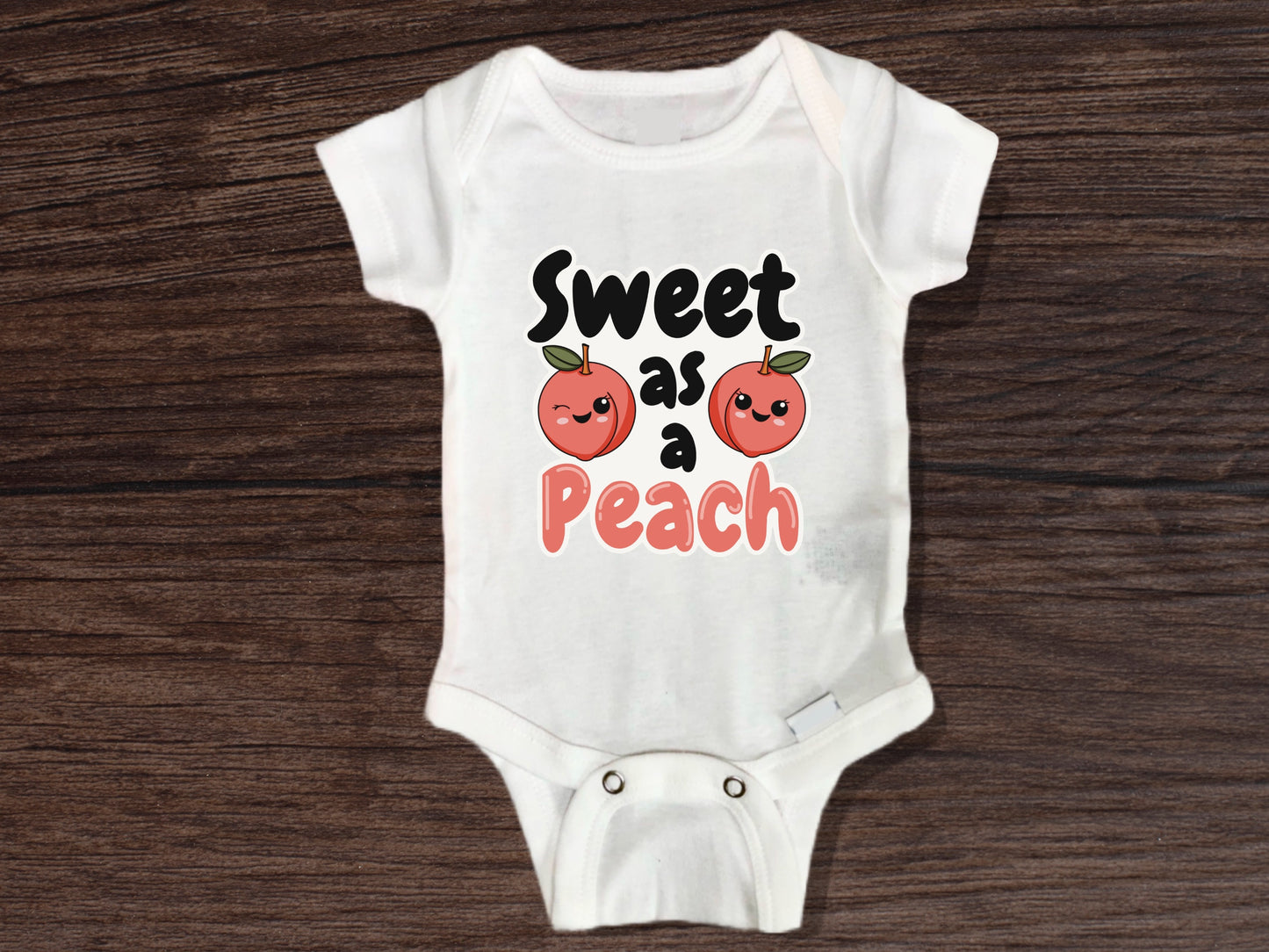 sweet as a peach baby onesie - gender neutral fruit baby clothes - fruit themed baby shower gift idea