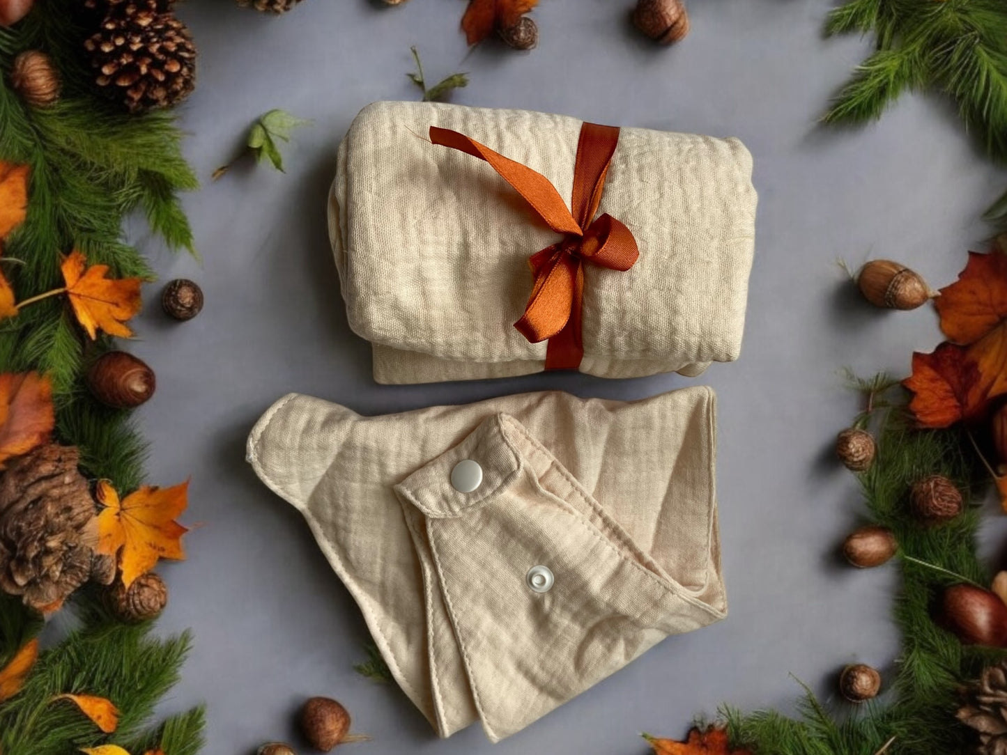 Cute Fox Baby Shower Gift Box | Affordable Christmas Baby Bundle - long sleeve fox themed baby romper- gender neutral woodland creature baby outfit - fall themed baby shower gift idea