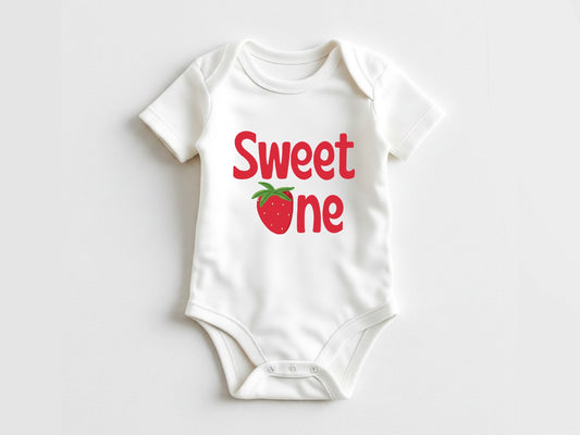 Sweet one first birthday baby bodysuits | strawberry blueberry themed baby birthday| summer gender neutral baby outfits