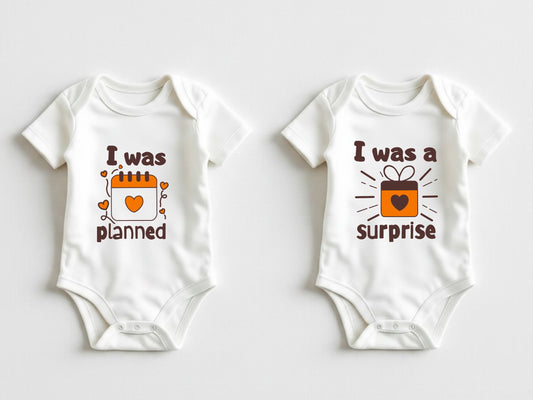 Newborn Twins matching bodysuits | pregnancy announcement, baby shower gift