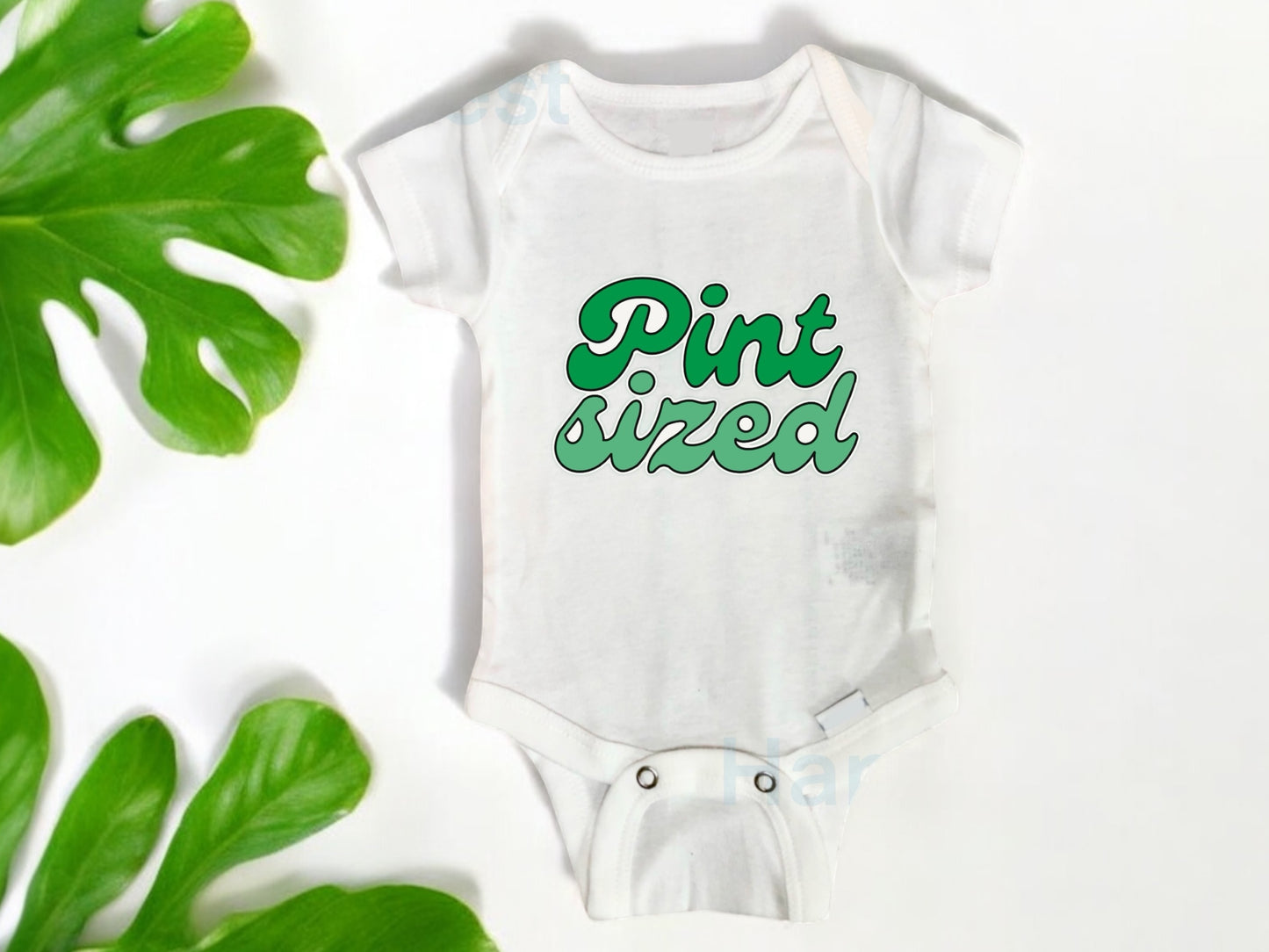 Pint sized baby bodysuit, funny newborn bodysuit, st. Patrick’s baby gift, Irish baby, holiday, little tiny clothing, Ireland baby, unisex bodysuit