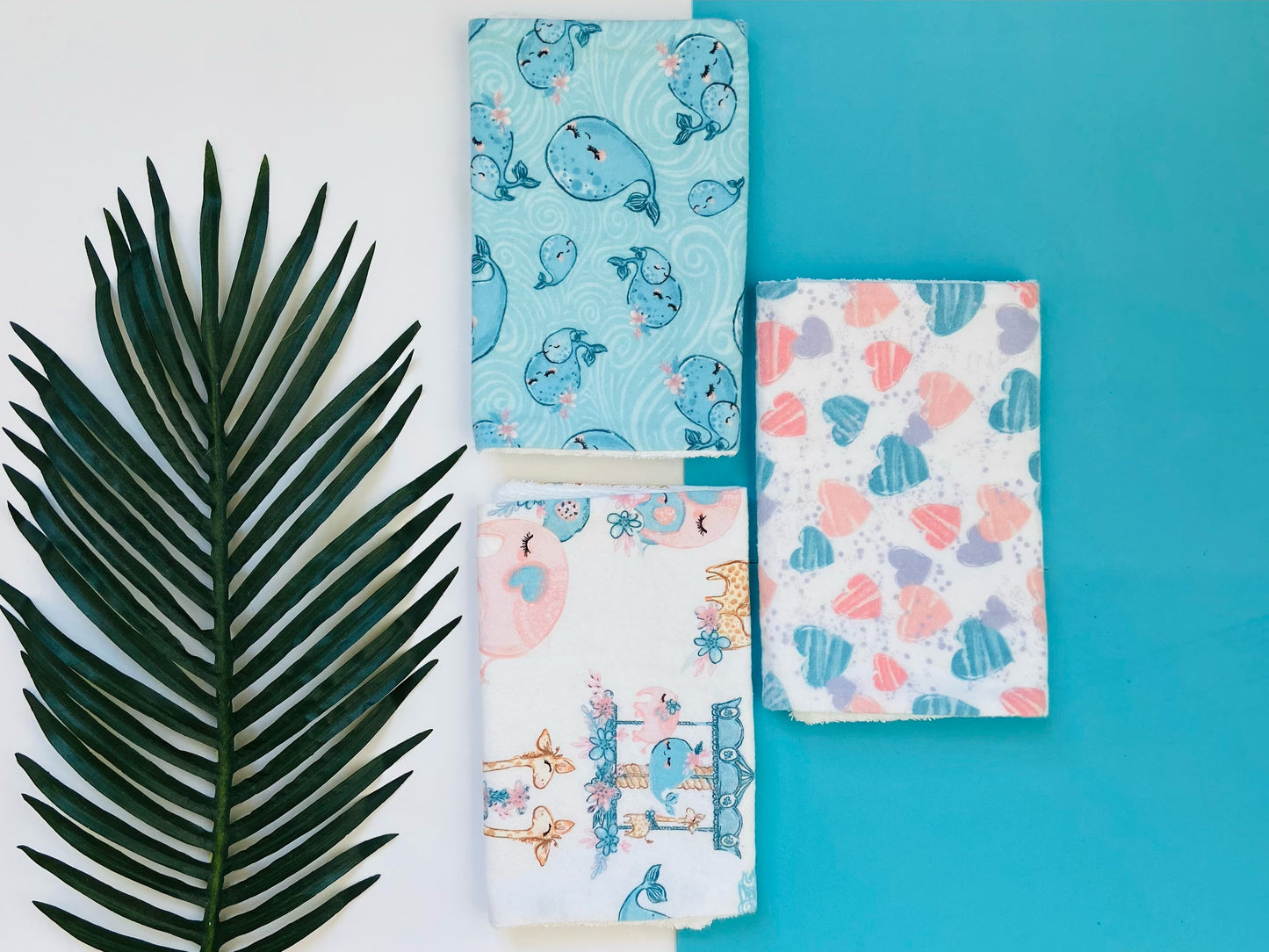 Flannel Burp cloth set of 3| gift box| baby shower gift | baby gift | welcome baby gift box