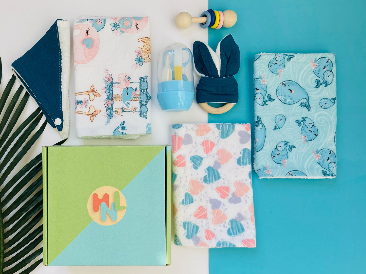 Flannel Burp cloth set of 3| gift box| baby shower gift | baby gift | welcome baby gift box