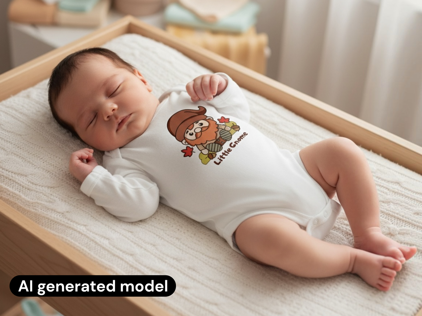 Little gnome baby onesie, autumn baby shower gift, gnome baby clothes