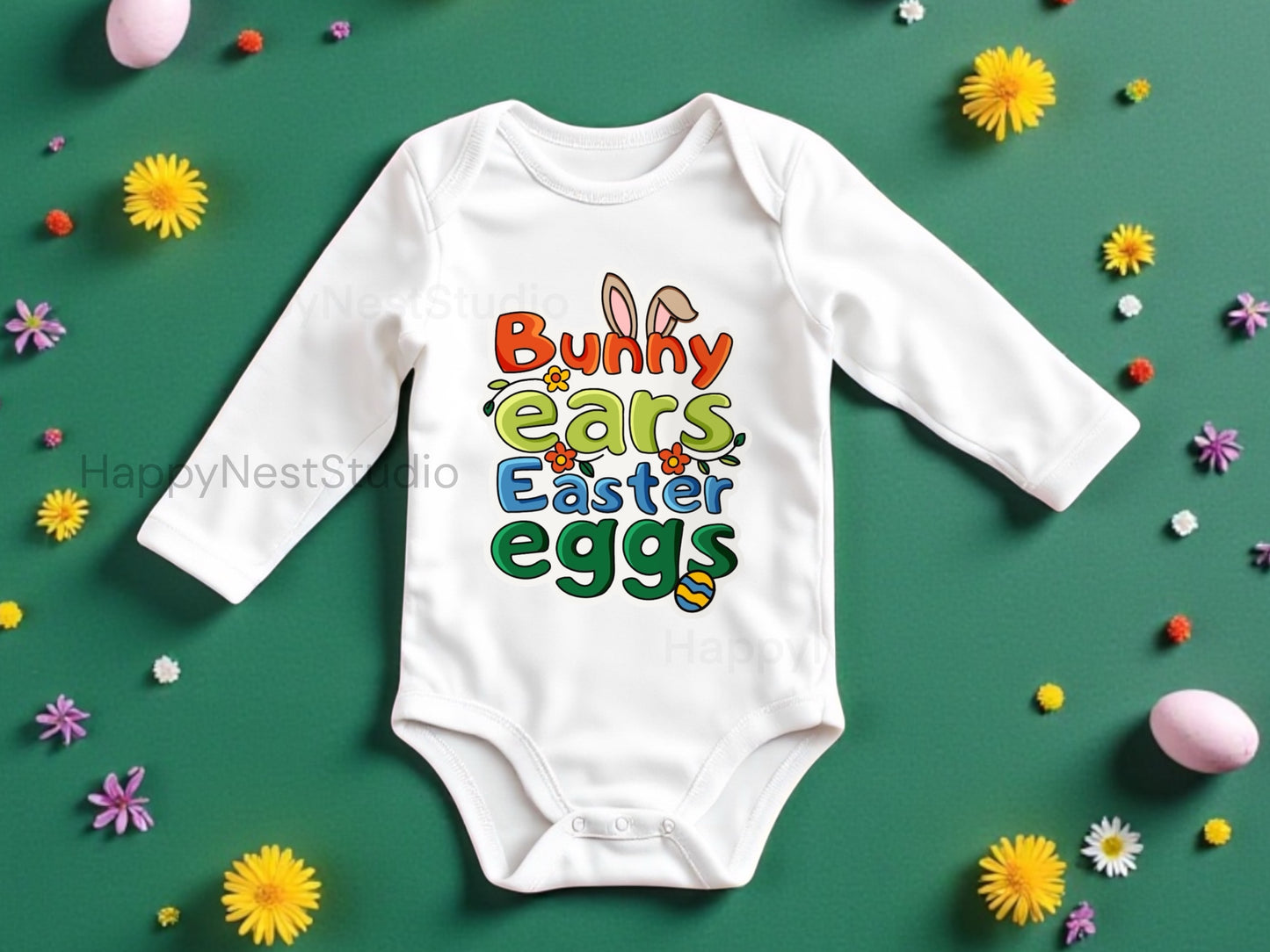 Bunny ears Easter baby onesie®| Easter bunny onesie® | Easter eggs bodysuit