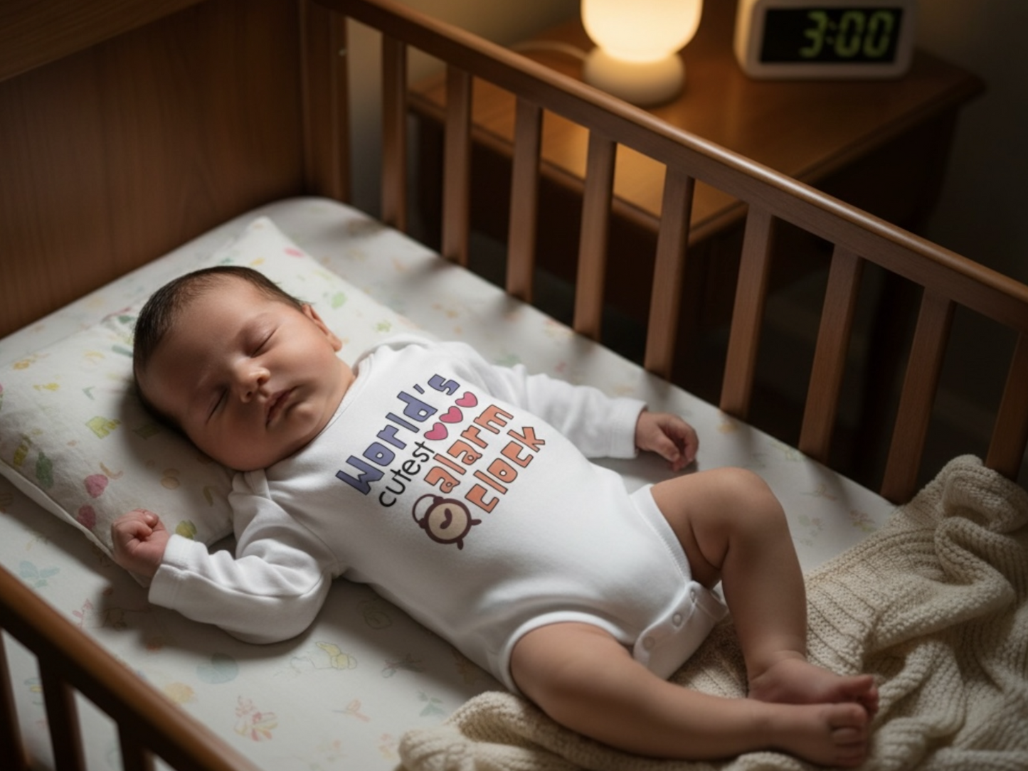 World’s cutest alarm clock baby bodysuit| cute baby bodysuit| funny baby outfit| neutral baby onesie®️