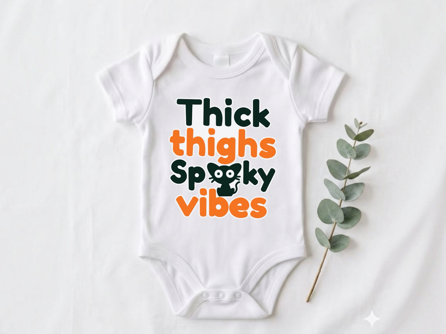 Thick thighs spooky vibes onesie® - funny Halloween baby onesie with long sleeves