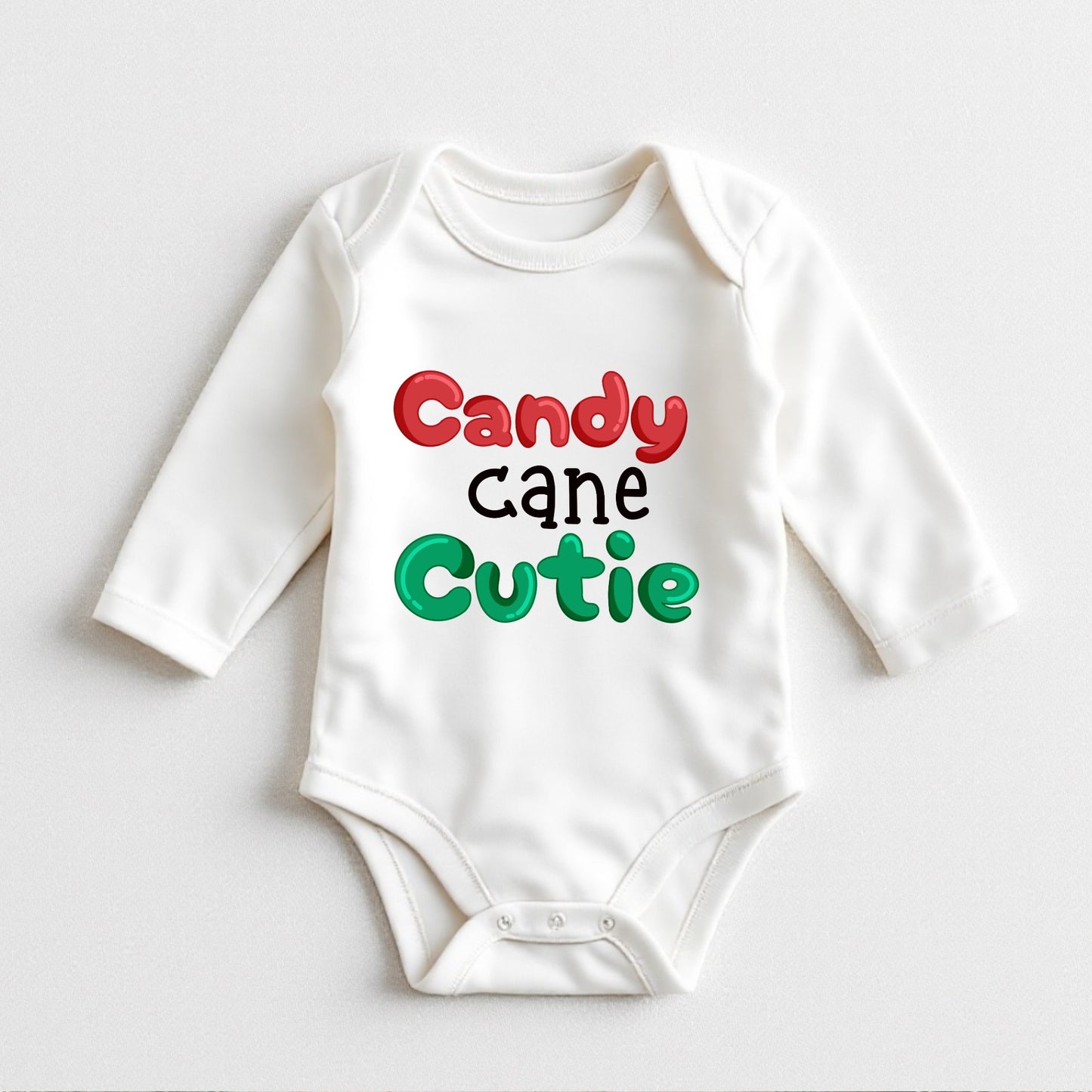Candycane cutie Christmas baby bodysuit