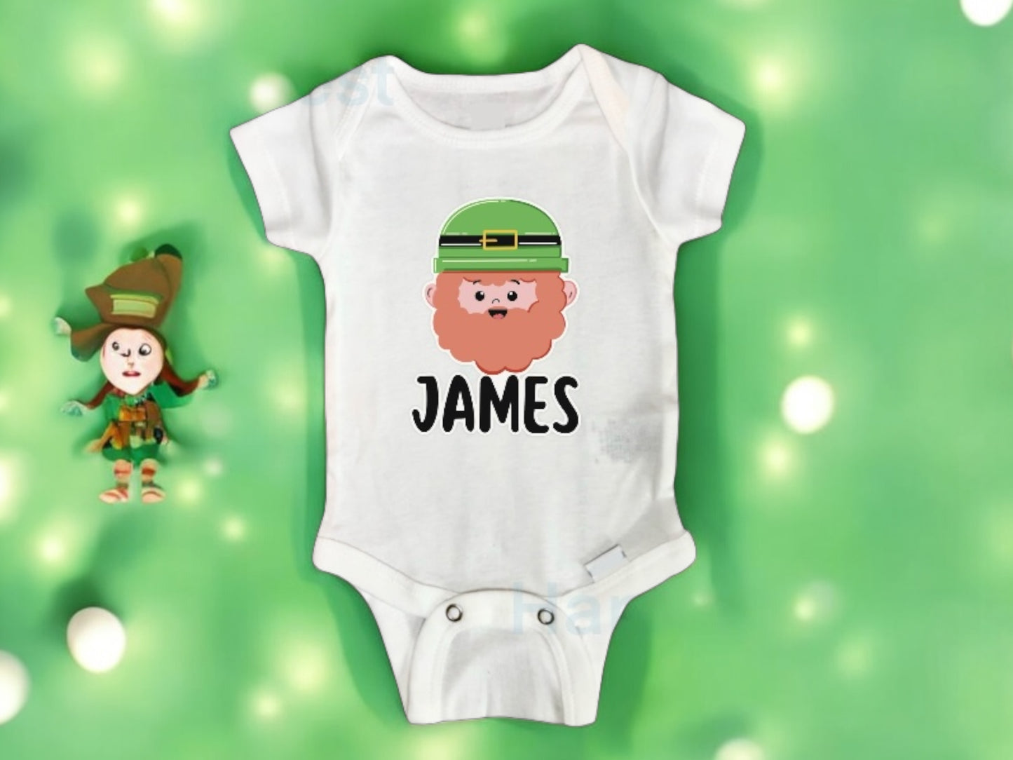 St. Patrick’s Day baby bodysuit, custom newborn clothes, first st. Patty’s onesie, leprechaun 