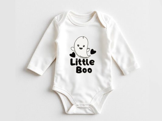 Little boo first Halloween baby outfit,autumn baby shower baby clothes, fall baby announcement