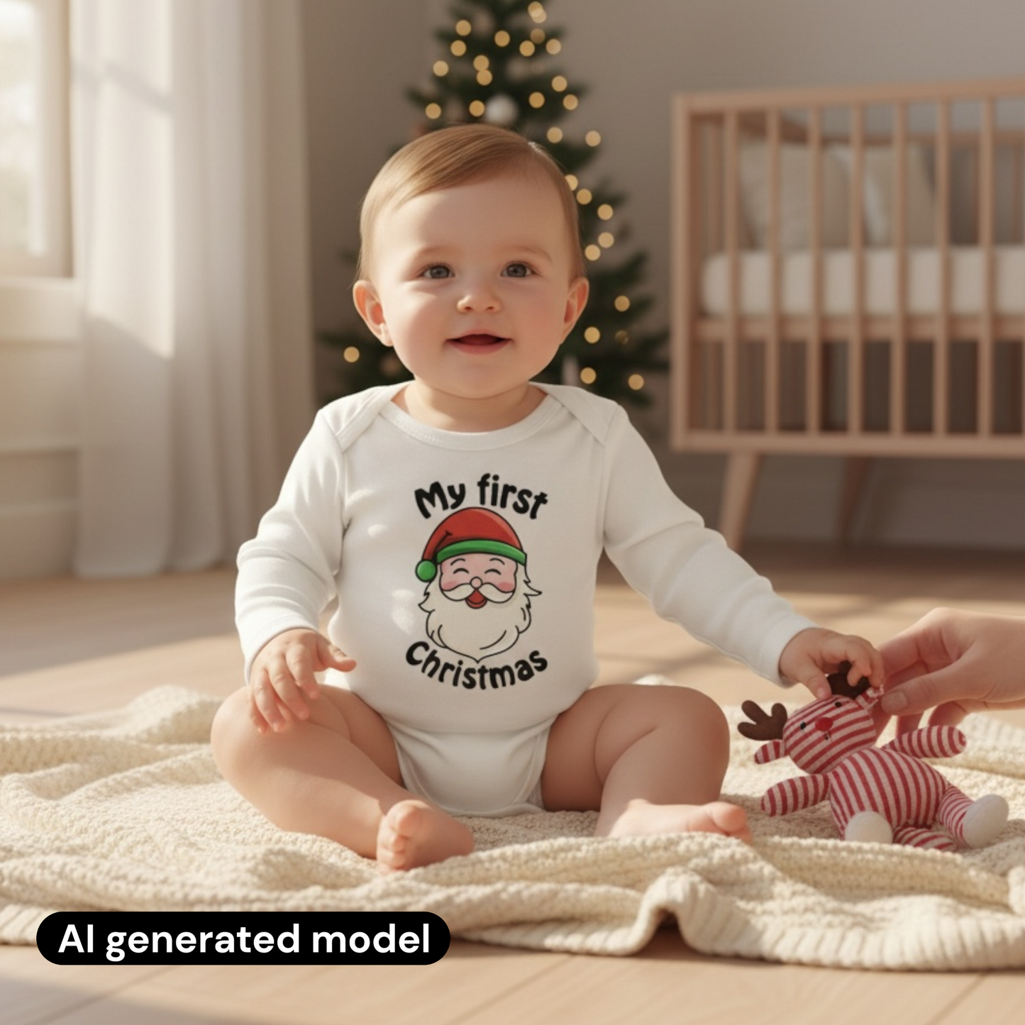 My first Christmas Santa baby bodysuit