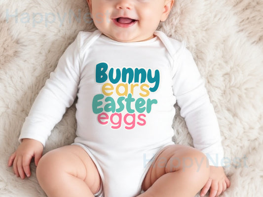 Bunny ears Easter baby onesie®| Easter bunny onesie® | Easter eggs bodysuit