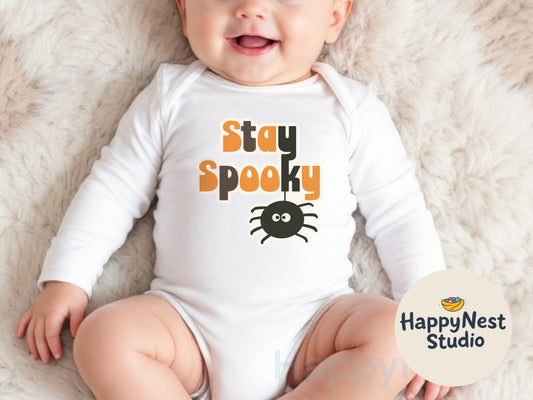 Stay spooky newborn onesie® | itsy bitsy spider onesie cute - spooky baby outfit for fall