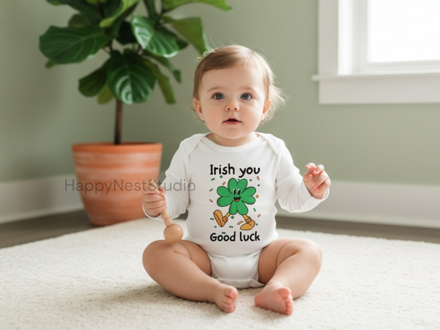 St. Patrick's Day- Irish you good luck baby onesie® | March baby bodysuit| Spring baby onesie®| First Saint Patrick's Day outfit