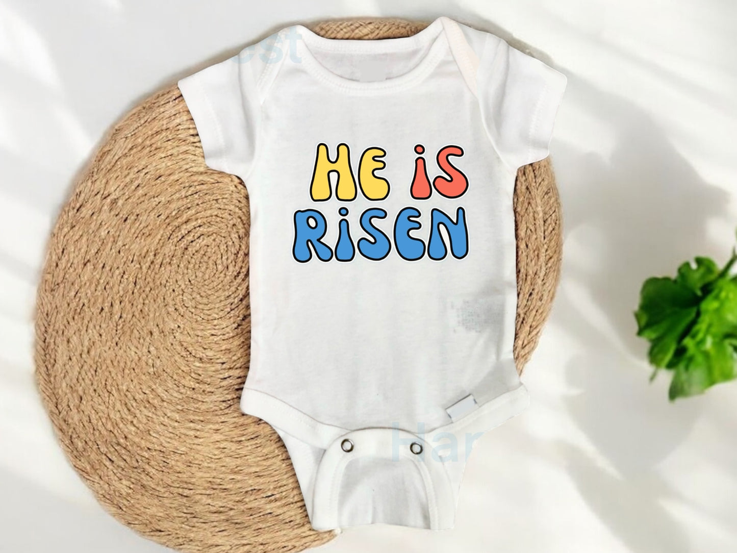 He is risen ones, Easter onesie, first Easter baby bodysuit, cute, colorful, minimalist, unisex, baby’s first Easter, baby gift for baby, Christian Easter, Easter Sunday, spring Easter