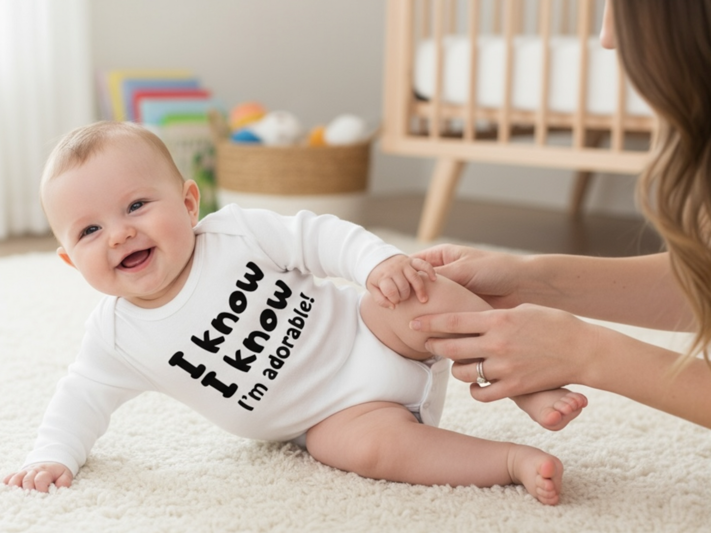 I Know I Know I’m Adorable Onesie, Cute Baby Onesies, Gender Neutral Cute Baby Onesie, Birth Announcement Onesie, funny Baby Clothes