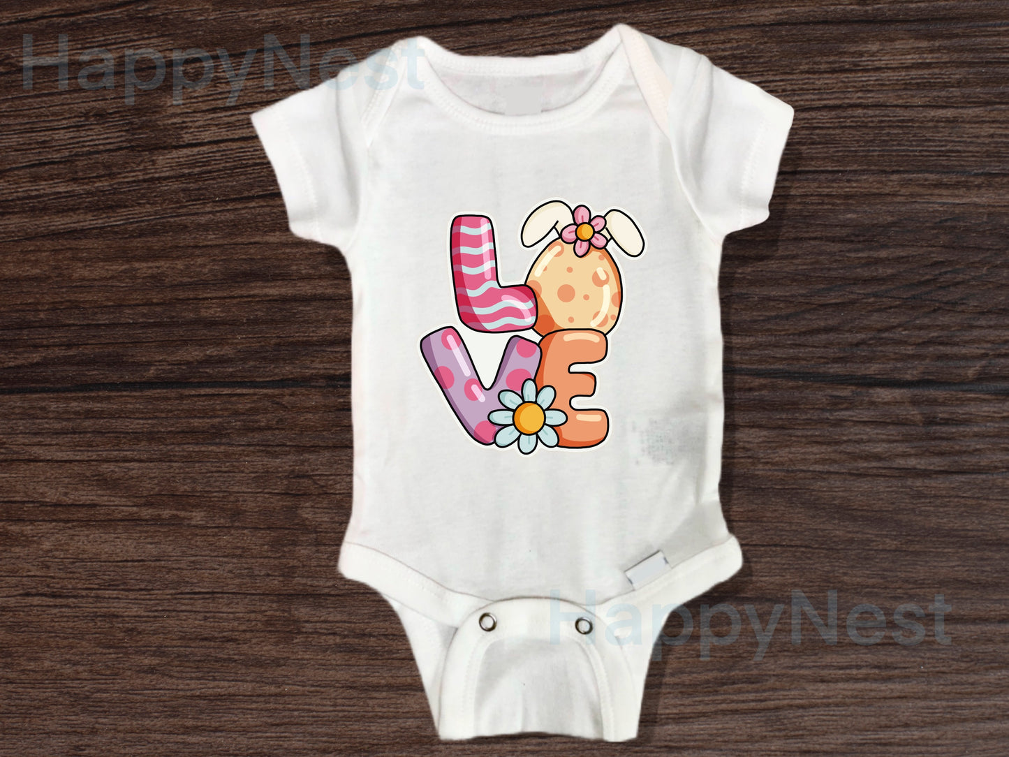 Love Easter baby onesie®| Easter egg hunt| Easter bunny onesie® | Bunny bodysuit| Retro Easter