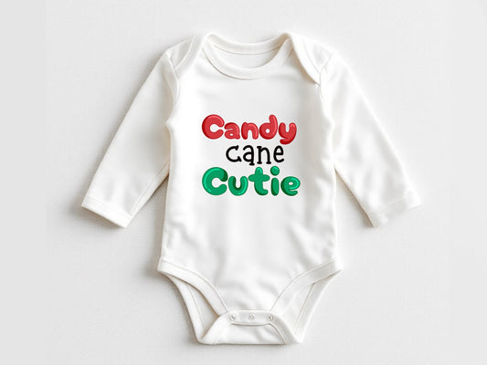 Candycane cutie Christmas baby bodysuit