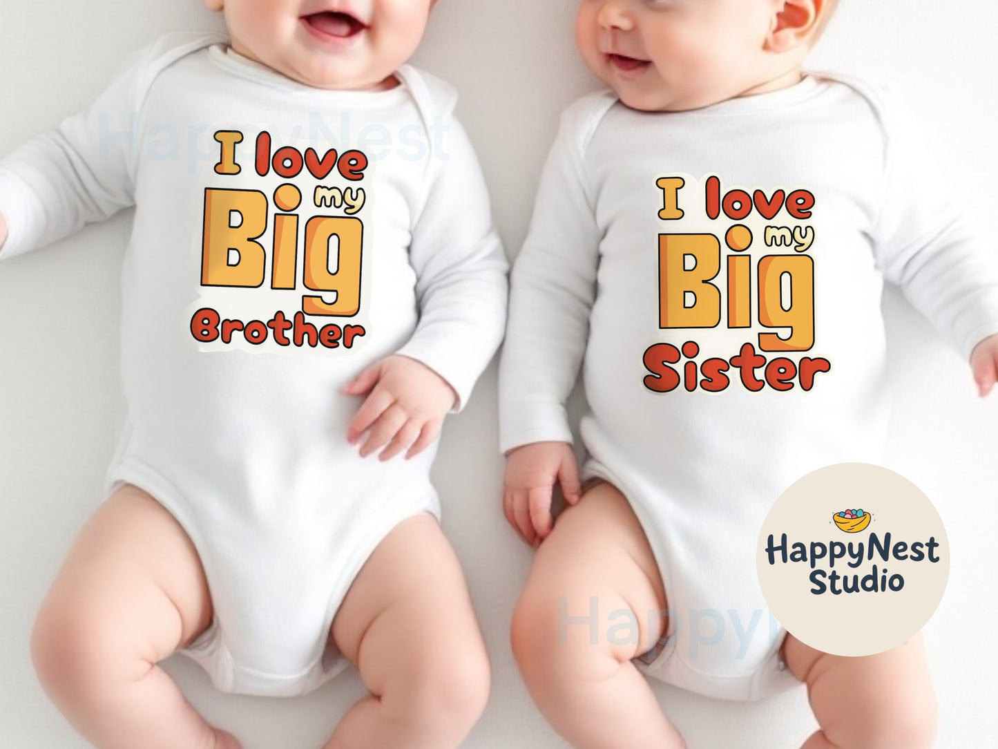 I love my big brother | I love my big sister | sibling announcement bodysuits