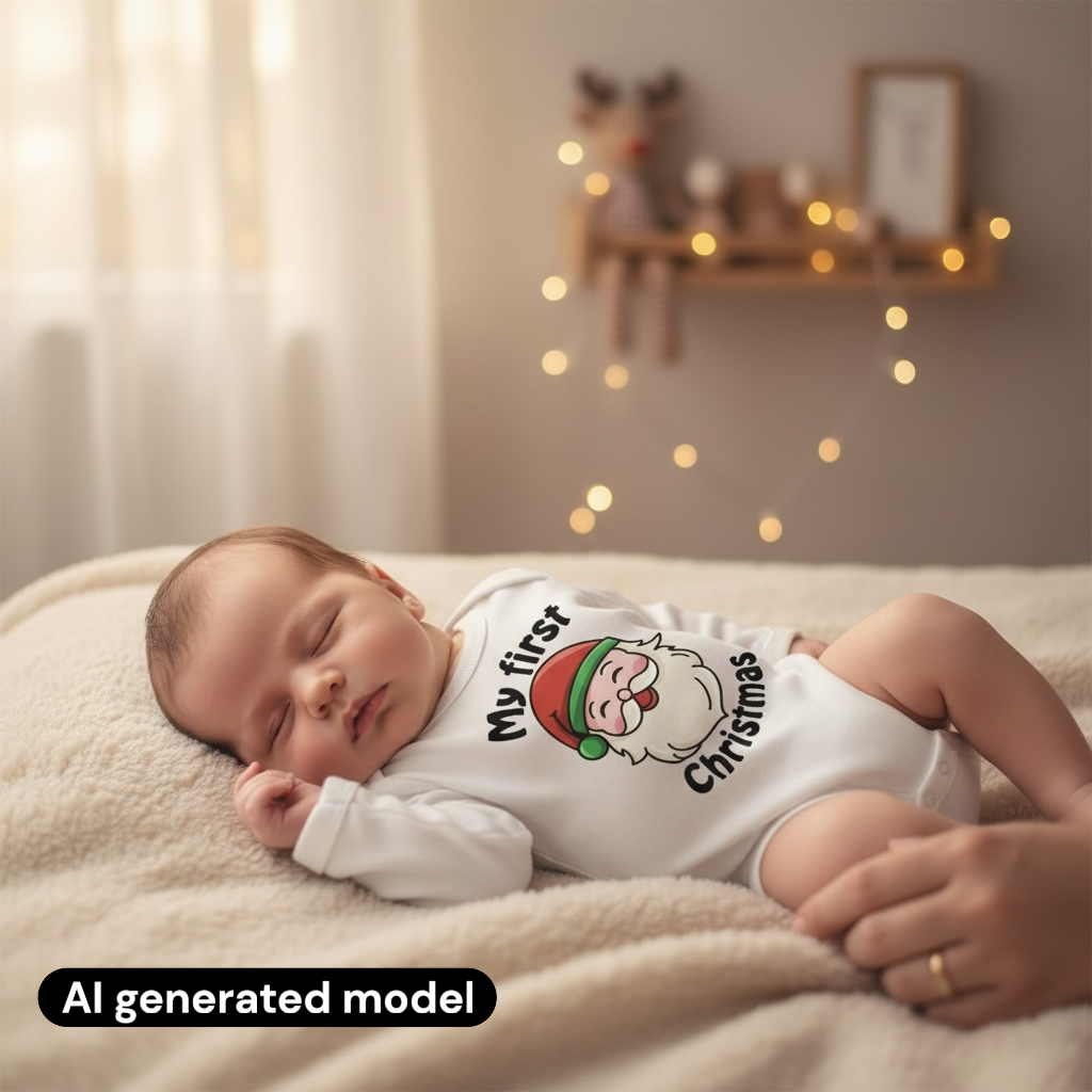 My first Christmas Santa baby bodysuit