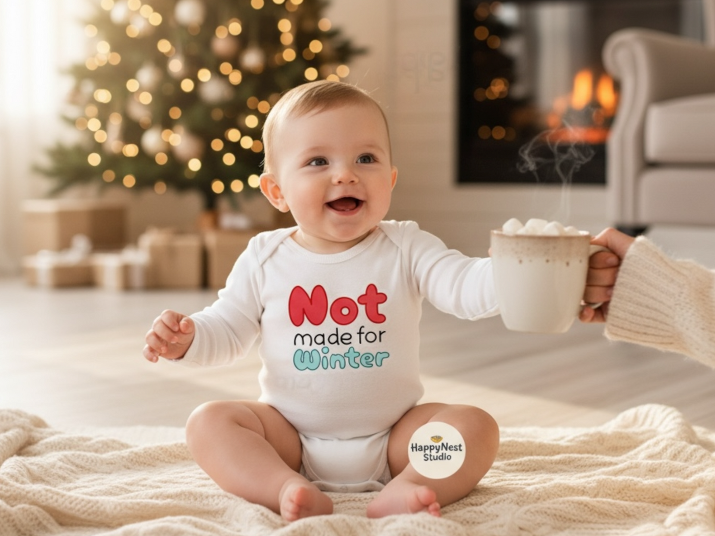 Not made for winter neutral baby bodysuit | winter baby outfit