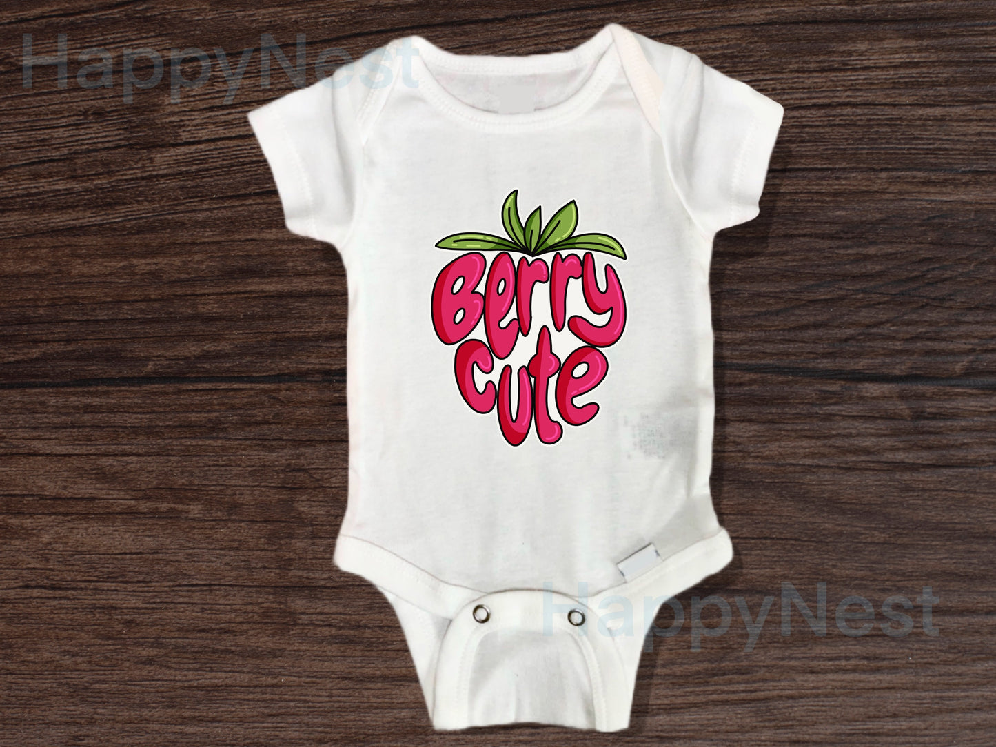 Berry cute onesie®|Strawberry baby bodysuit| Berry first birthday | Berry theme baby shower gift | baby bodysuit| happyNestStudio