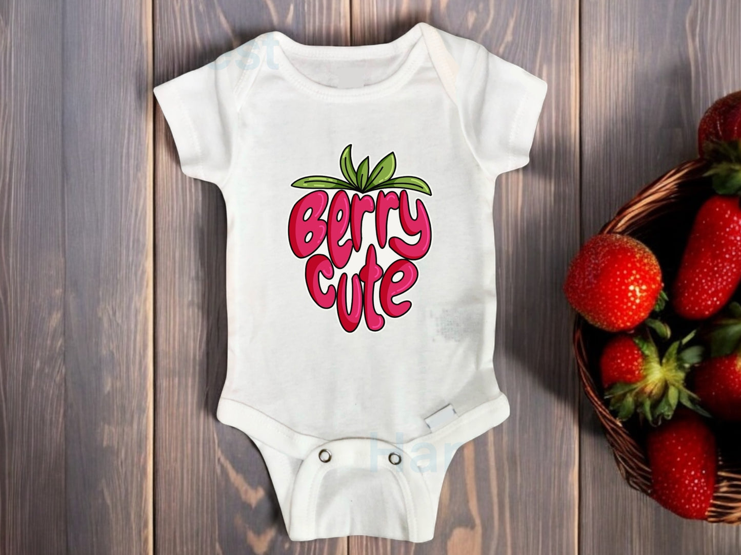 funny strawberry and blueberry baby romper set - berry cute and berry cool matching baby bodysuits