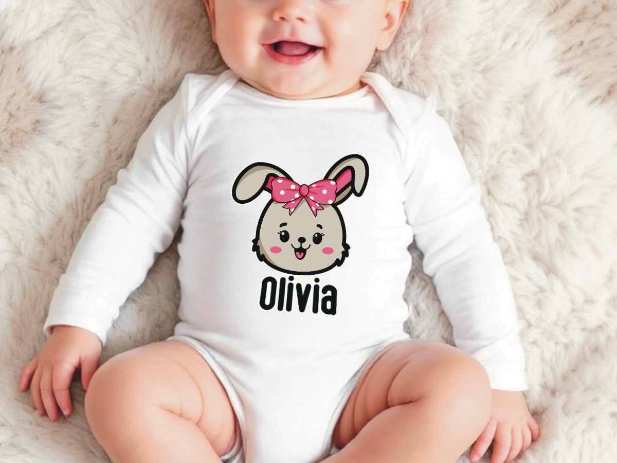 Personalized Easter baby onesie®| Easter egg hunt| Easter bunny onesie® | Bunny bodysuit| spring Easter