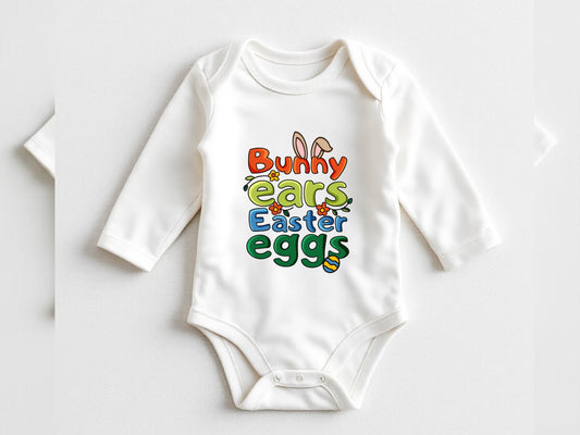 Bunny ears Easter baby onesie®| Easter bunny onesie® | Easter eggs bodysuit