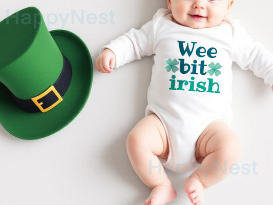St. Patrick's Day - Wee bit Irish baby onesie® | March baby bodysuit| Spring baby onesie®| First Saint Patrick's Day outfit