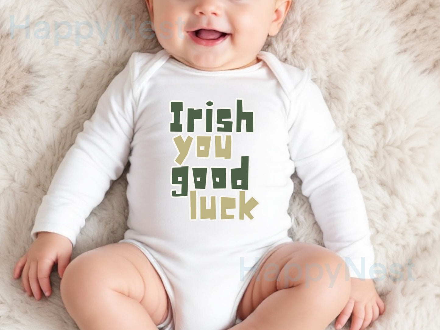 St. Patrick's Day- Irish you good luck baby onesie® | March baby bodysuit| Spring baby onesie®| First Saint Patrick's Day outfit