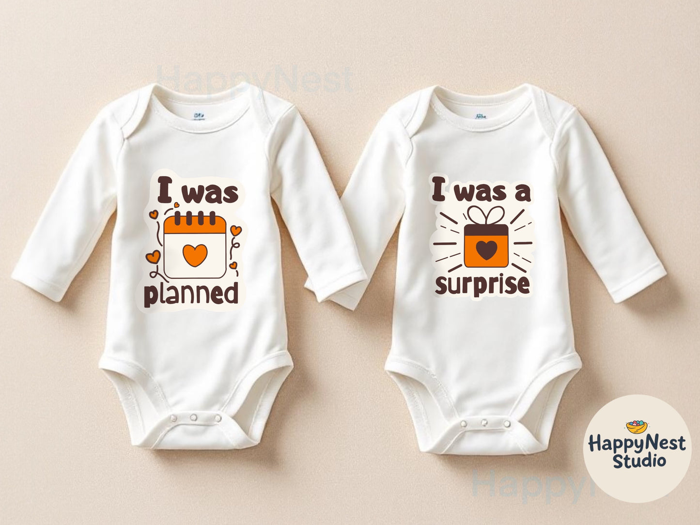 Newborn Twins matching bodysuits | pregnancy announcement