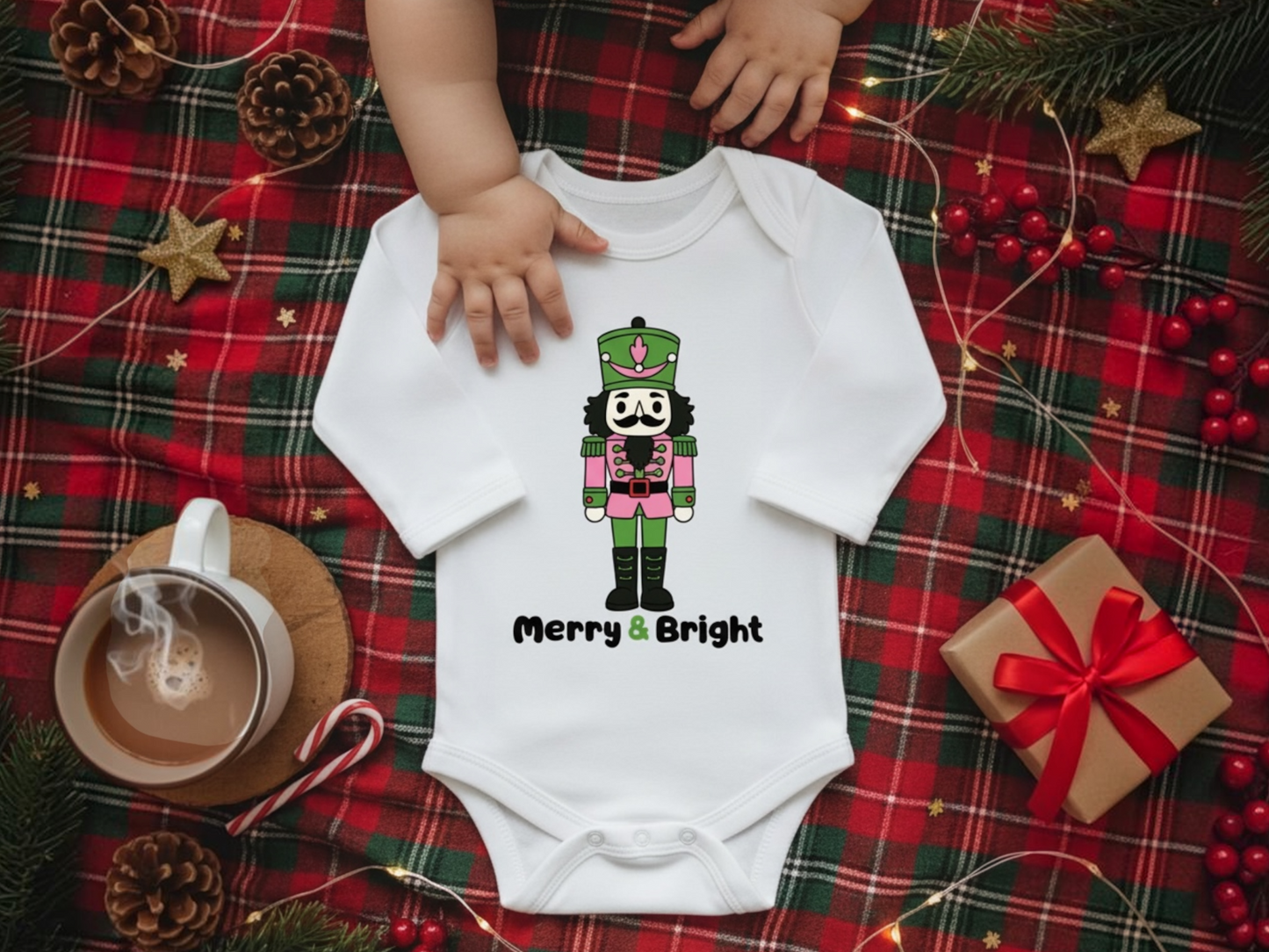 Christmas nutcracker baby bodysuit