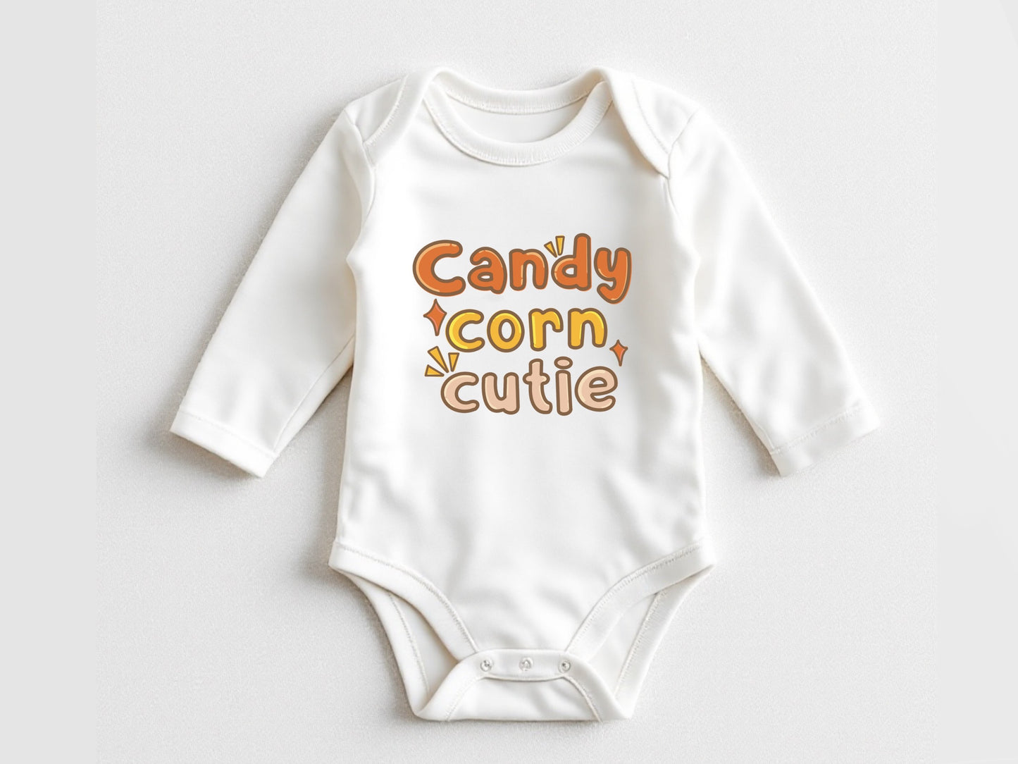 Candy Corn cutie Baby Bodysuit- Halloween Baby Bodysuit - baby’s first Halloween trick or treat outfit - soft breathable cotton baby romper for Halloween