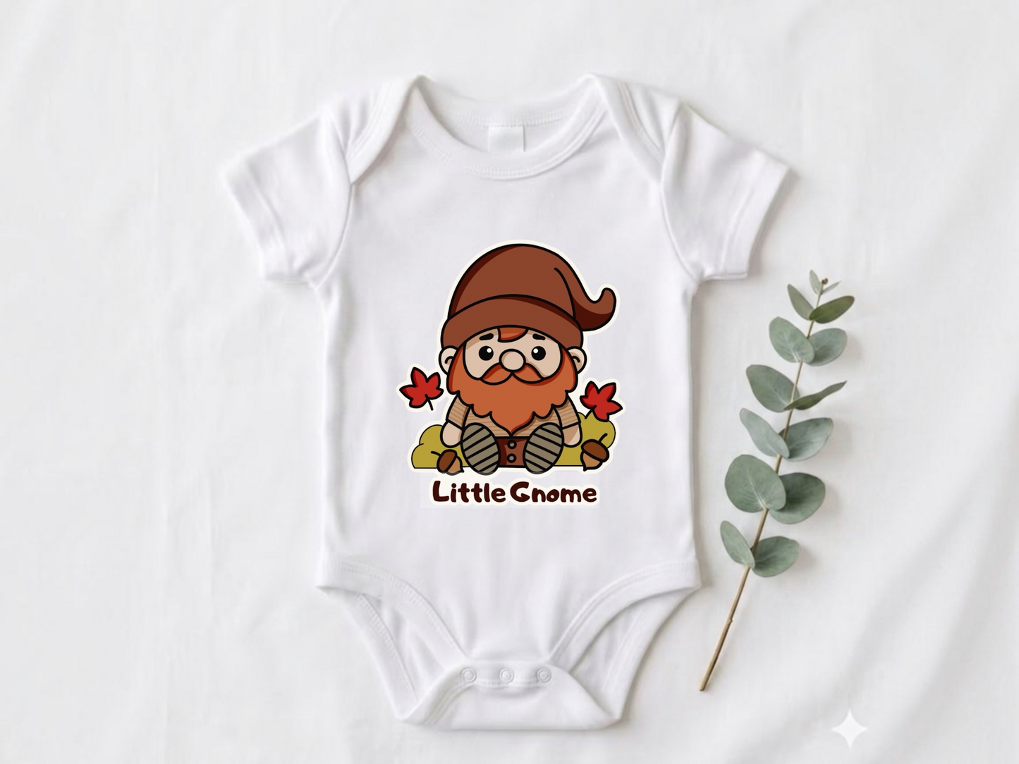 Little gnome fall theme baby onesie, autumn baby shower gift