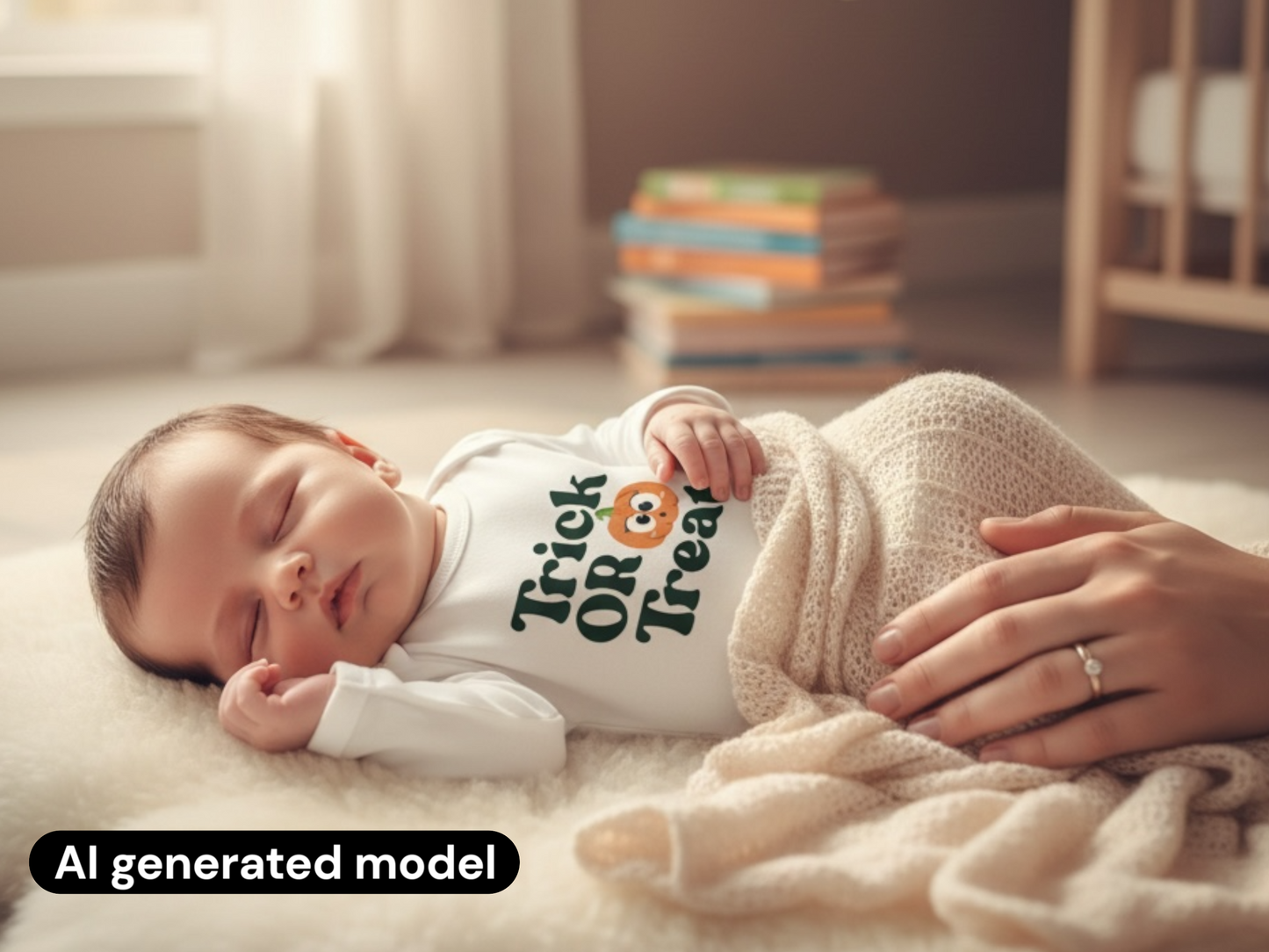 Trick or treat onesie - newborn first Halloween bodysuit- long sleeve baby romper for Halloween photos