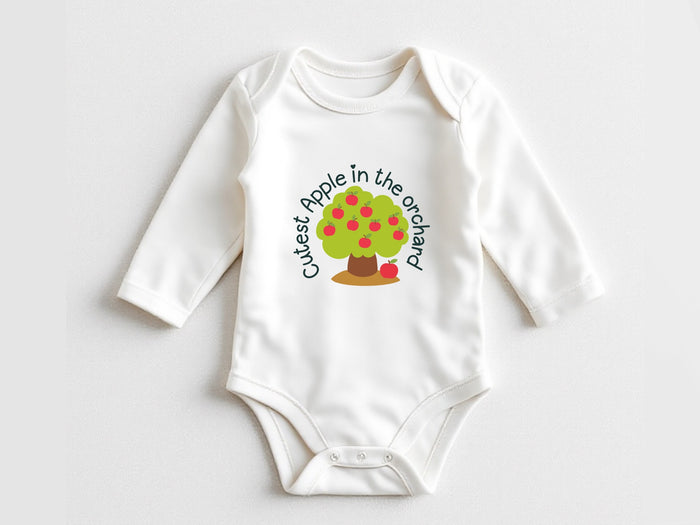 Apple picking baby bodysuit - cutest Apple in the orchard, baby shower, baby announcement