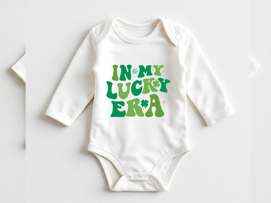 St. Patrick's Day- In my lucky era baby onesie® | March baby bodysuit| Spring baby onesie®| First Saint Patrick's Day outfit