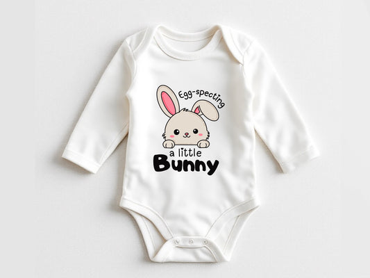 Easter baby announcement bodysuit |Egg-specting a little  bunny bodysuit