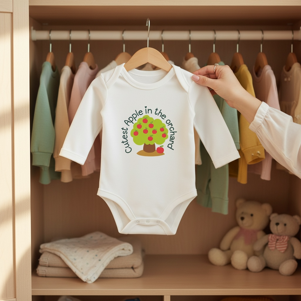 Apple picking baby bodysuit - cutest Apple in the orchard