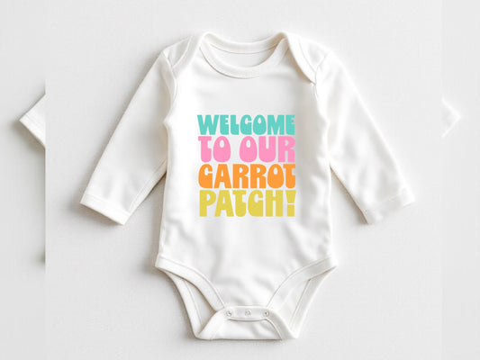Easter baby onesie®|Welcome to our carrot patch| Easter bunny onesie®