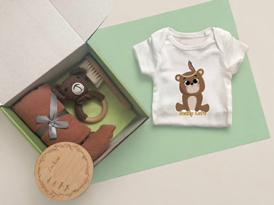 Teddy bear Gift box| Newborn baby shower gift| baby boy gift set