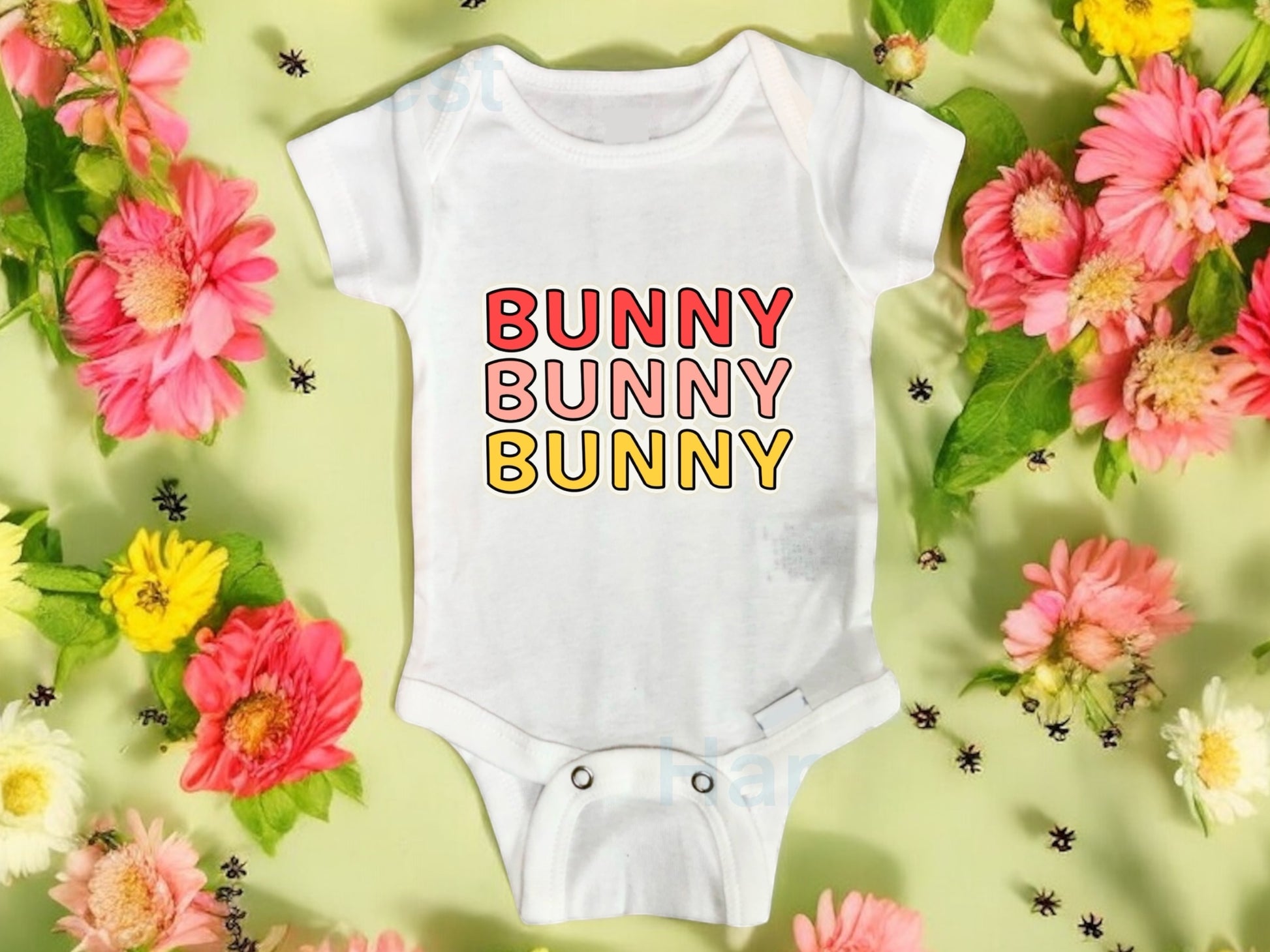 Bunny babe bodysuit, newborn bodysuit, baby’s first Easter, baby announcement, baby bunny, Easter Sunday, baby gift from aunt, Peter rabbit, birth announcement, unisex, gender neutral