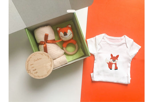 Fox Newborn Bath Gift Set With Teether